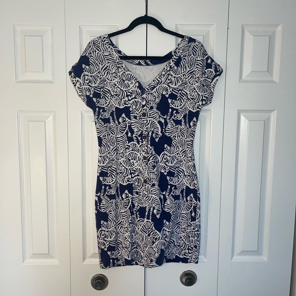 Navy and White Zebra Lilly Pulitzer Dress Size Small - Picture 1 of 5